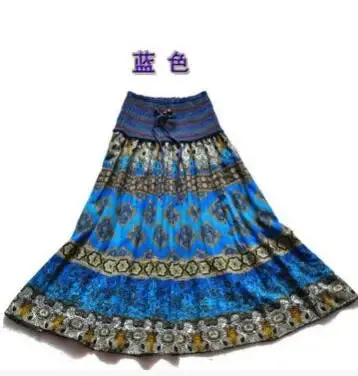 1pcs/lot Fashion Women Summer Spring New Fashion Beach Bohemian Floral Women Long Skirts Floral Skirt