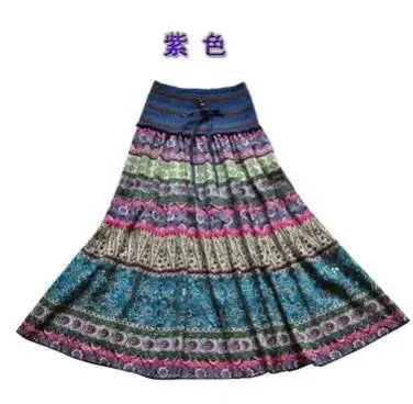 1pcs/lot Fashion Women Summer Spring New Fashion Beach Bohemian Floral Women Long Skirts Floral Skirt