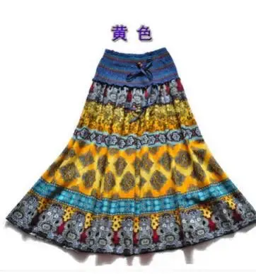 1pcs/lot Fashion Women Summer Spring New Fashion Beach Bohemian Floral Women Long Skirts Floral Skirt