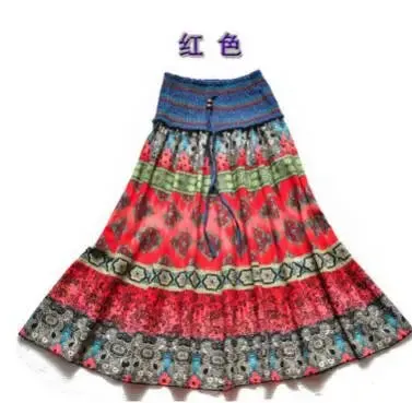 1pcs/lot Fashion Women Summer Spring New Fashion Beach Bohemian Floral Women Long Skirts Floral Skirt