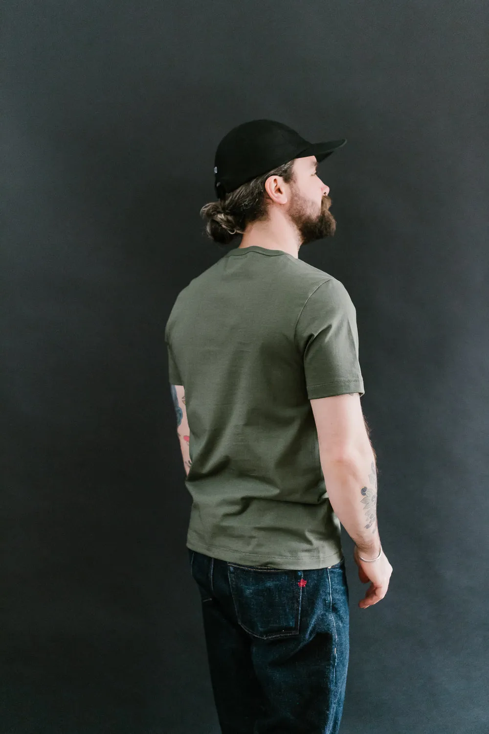 215.40 - 8.6oz Loopwheeled T-Shirt Classic Fit - Army