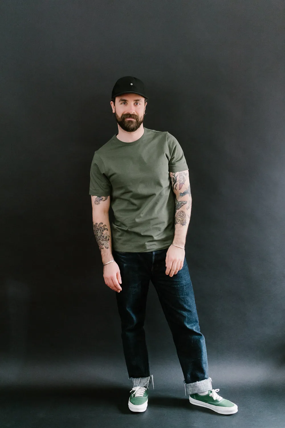 215.40 - 8.6oz Loopwheeled T-Shirt Classic Fit - Army