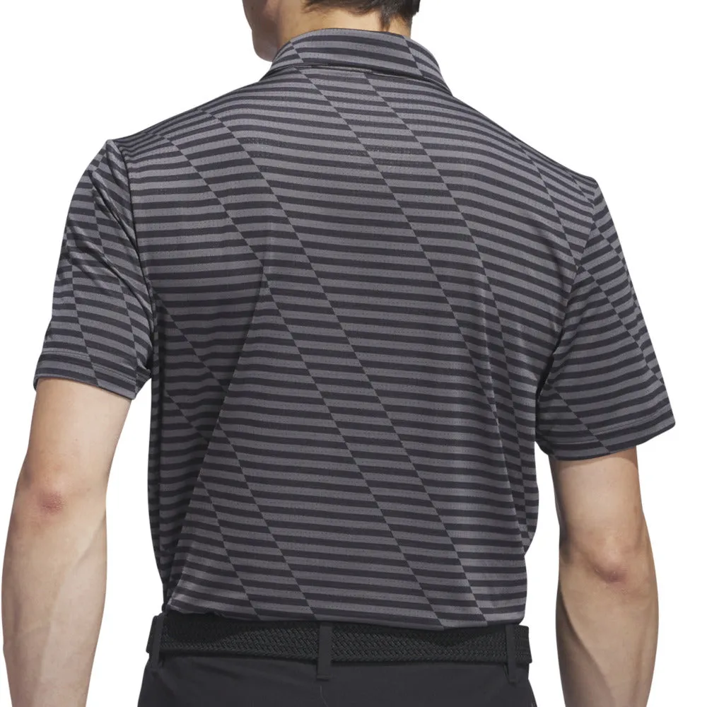 adidas Mesh Print Polo Shirt - Black/Grey Five