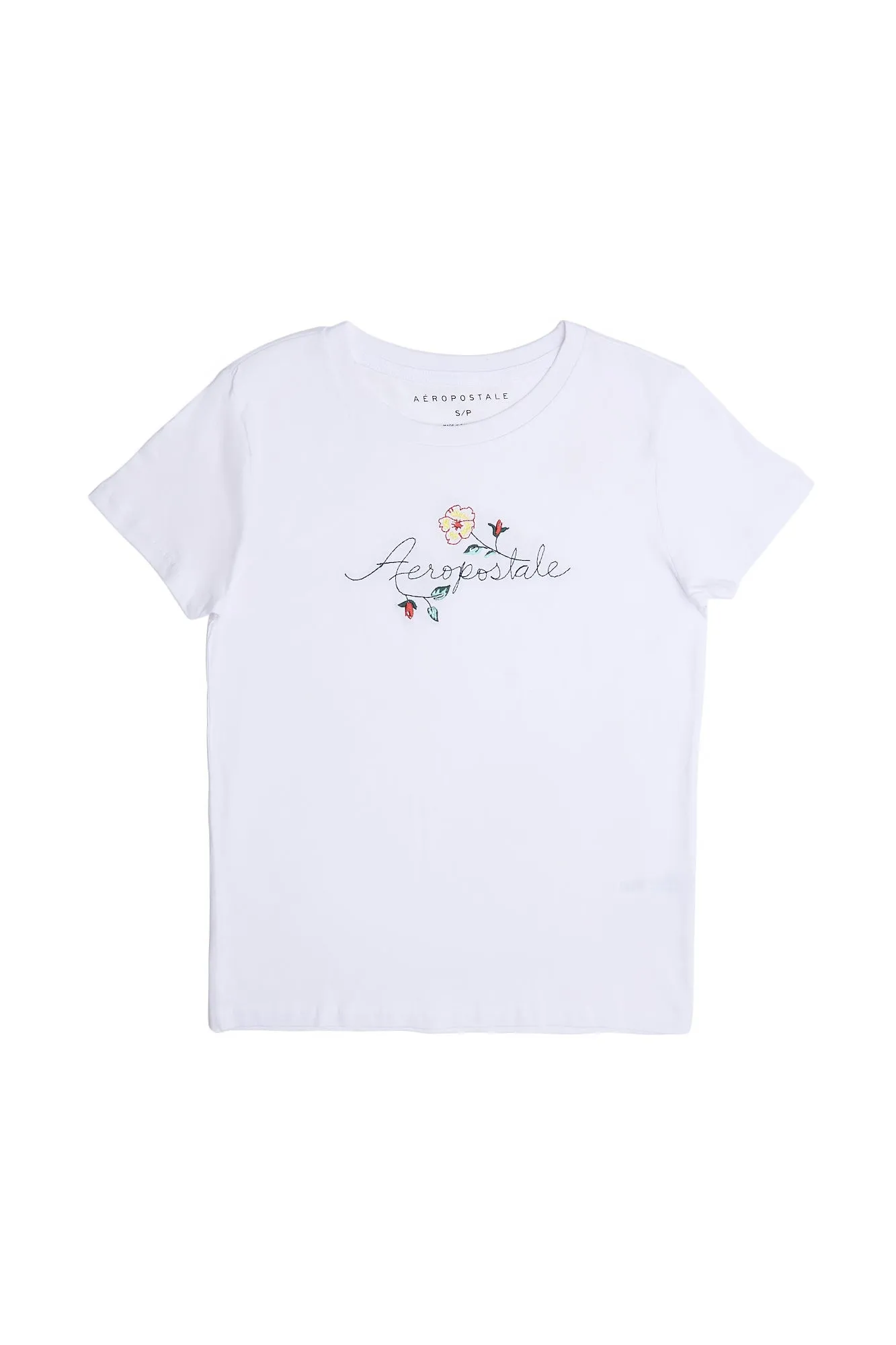 Aéropostale Flowers Embroidered Classic Tee