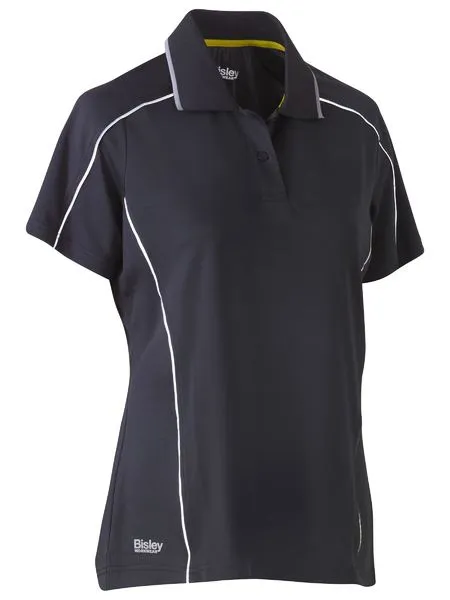 Bisley Women's Short Sleeve Cool Mesh Polo c/w Reflective Piping BKL1425