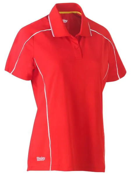 Bisley Women's Short Sleeve Cool Mesh Polo c/w Reflective Piping BKL1425