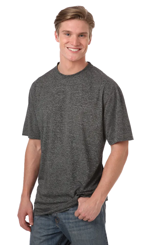 Blue Generation Men's Performance Heathered Crew Neck Tee