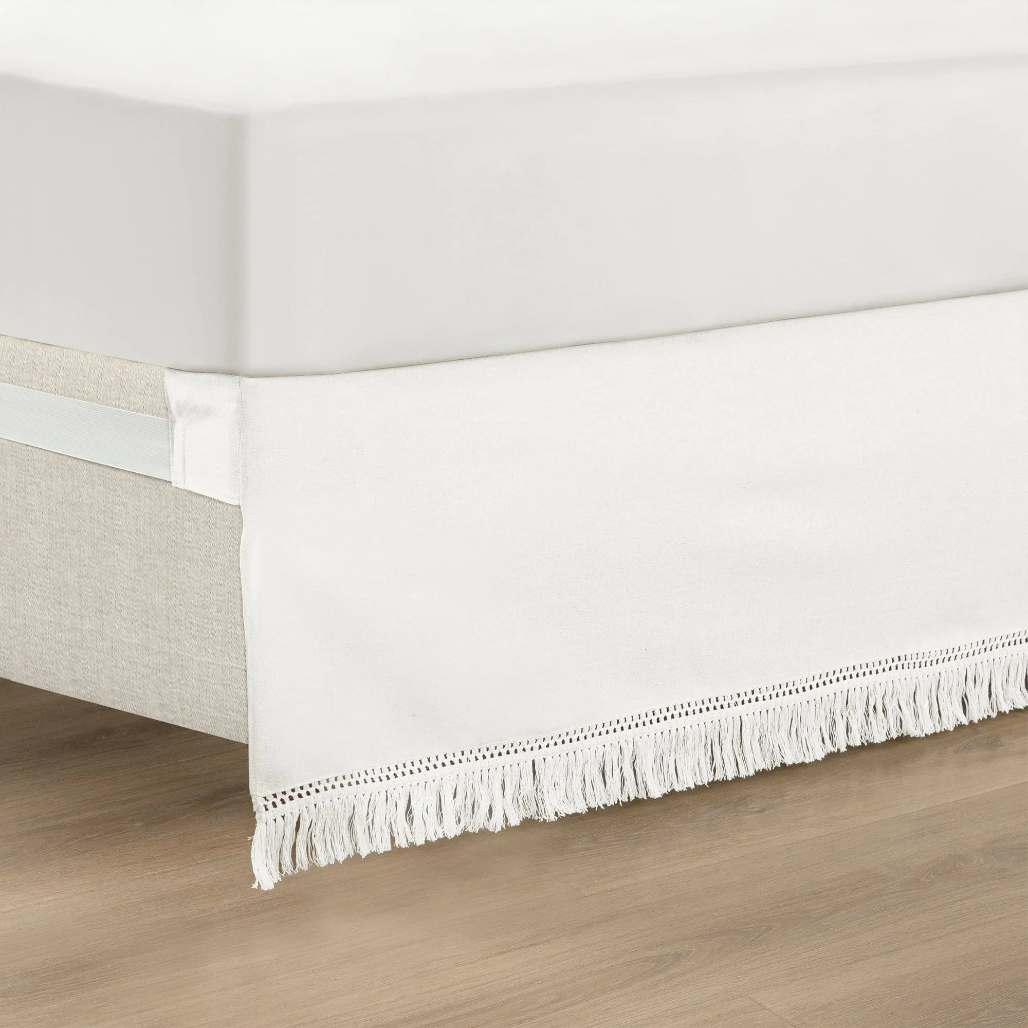 Boho Fringe 15-Inch Tailored Drop Easy Fit Bed Skirt