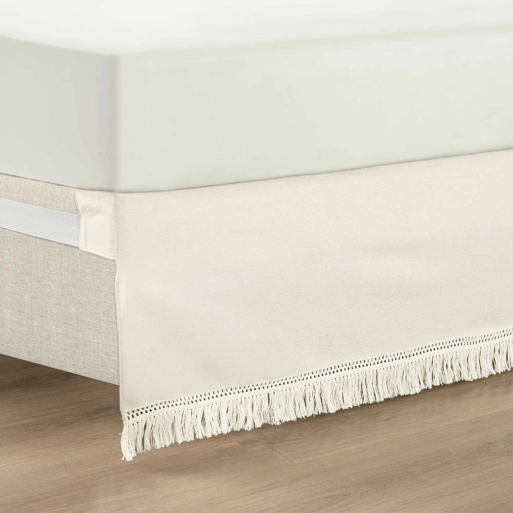 Boho Fringe 15-Inch Tailored Drop Easy Fit Bed Skirt