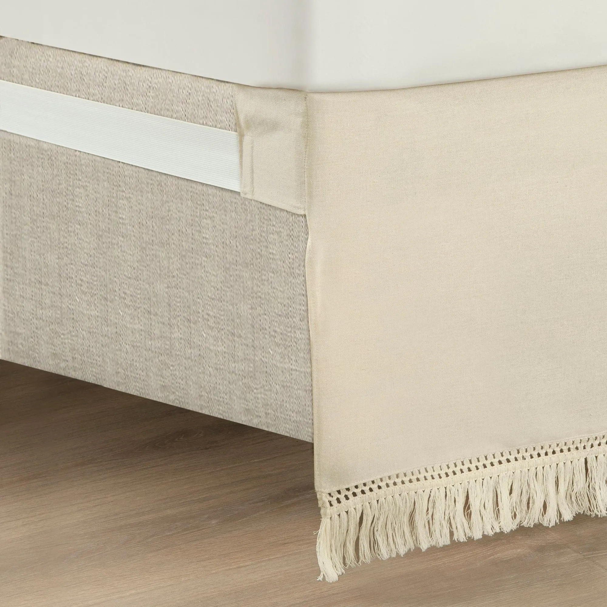 Boho Fringe 15-Inch Tailored Drop Easy Fit Bed Skirt