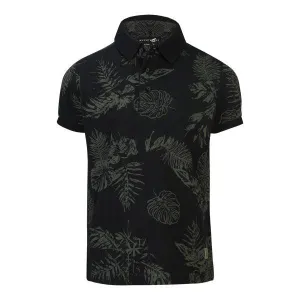 BOYS GRAPHIC BLACK SHORT SLEEVE POLO