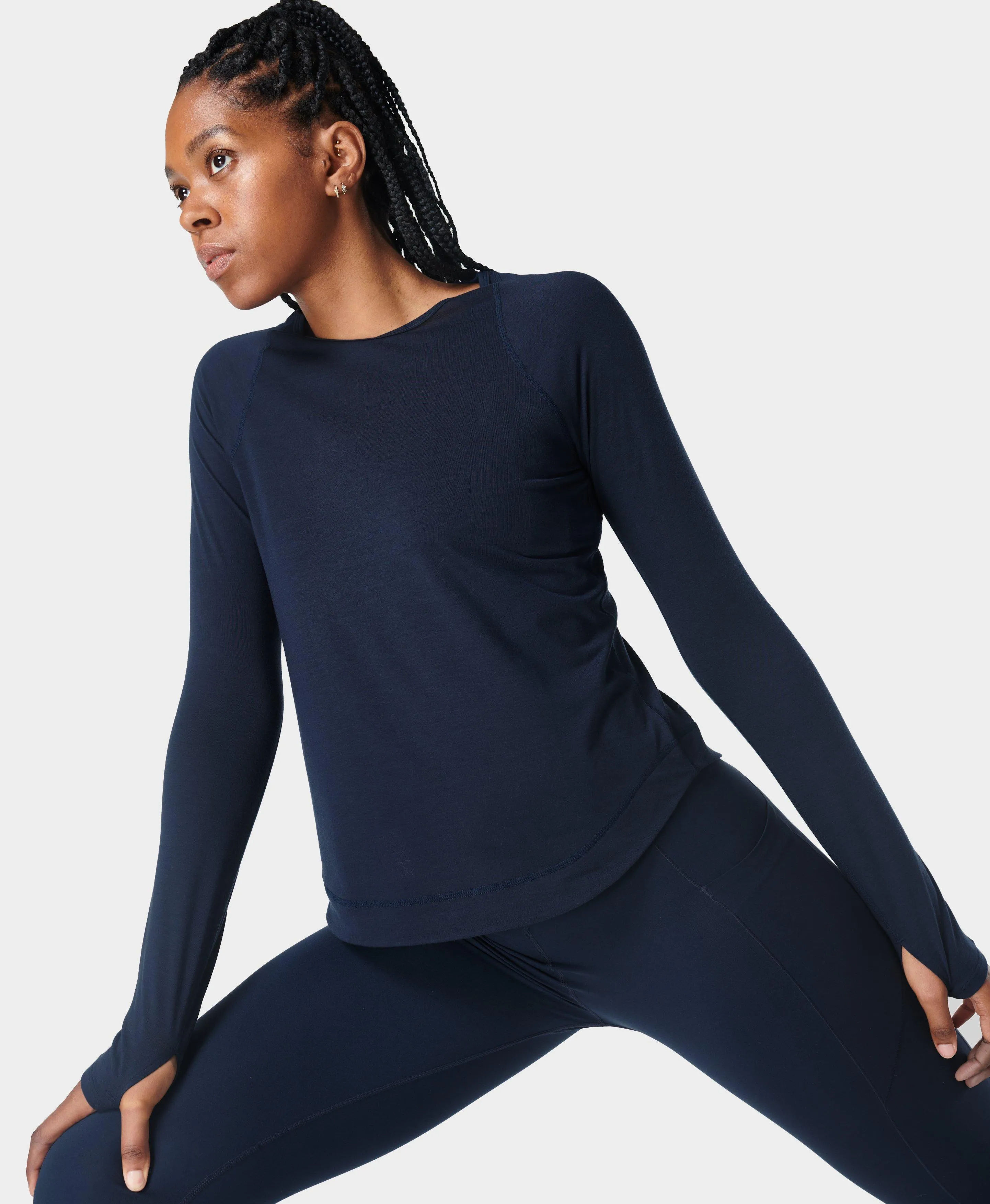 Breathe Easy Long Sleeve Top Sb8046 Navy-Blue