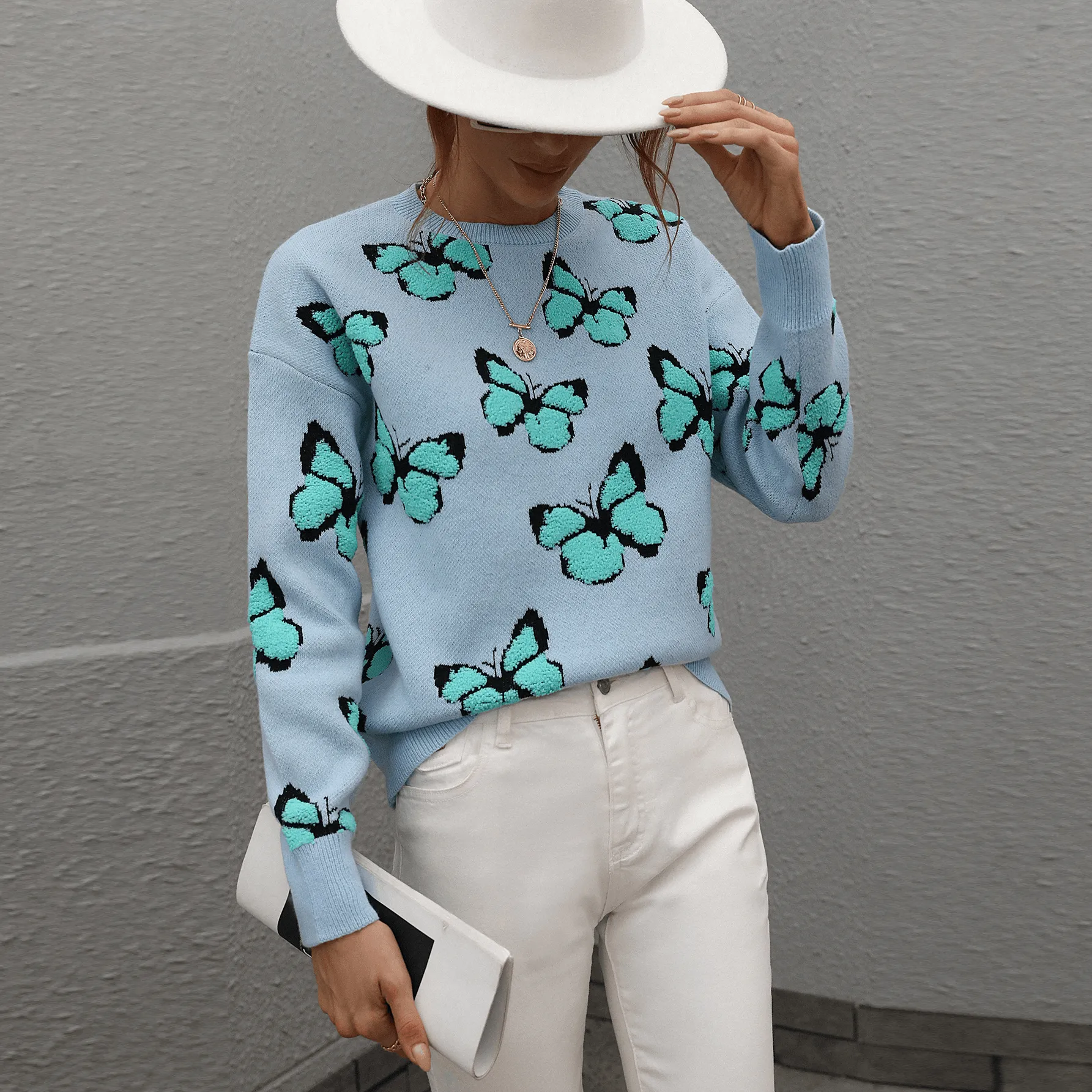 Butterfly Crew Neck Sweater