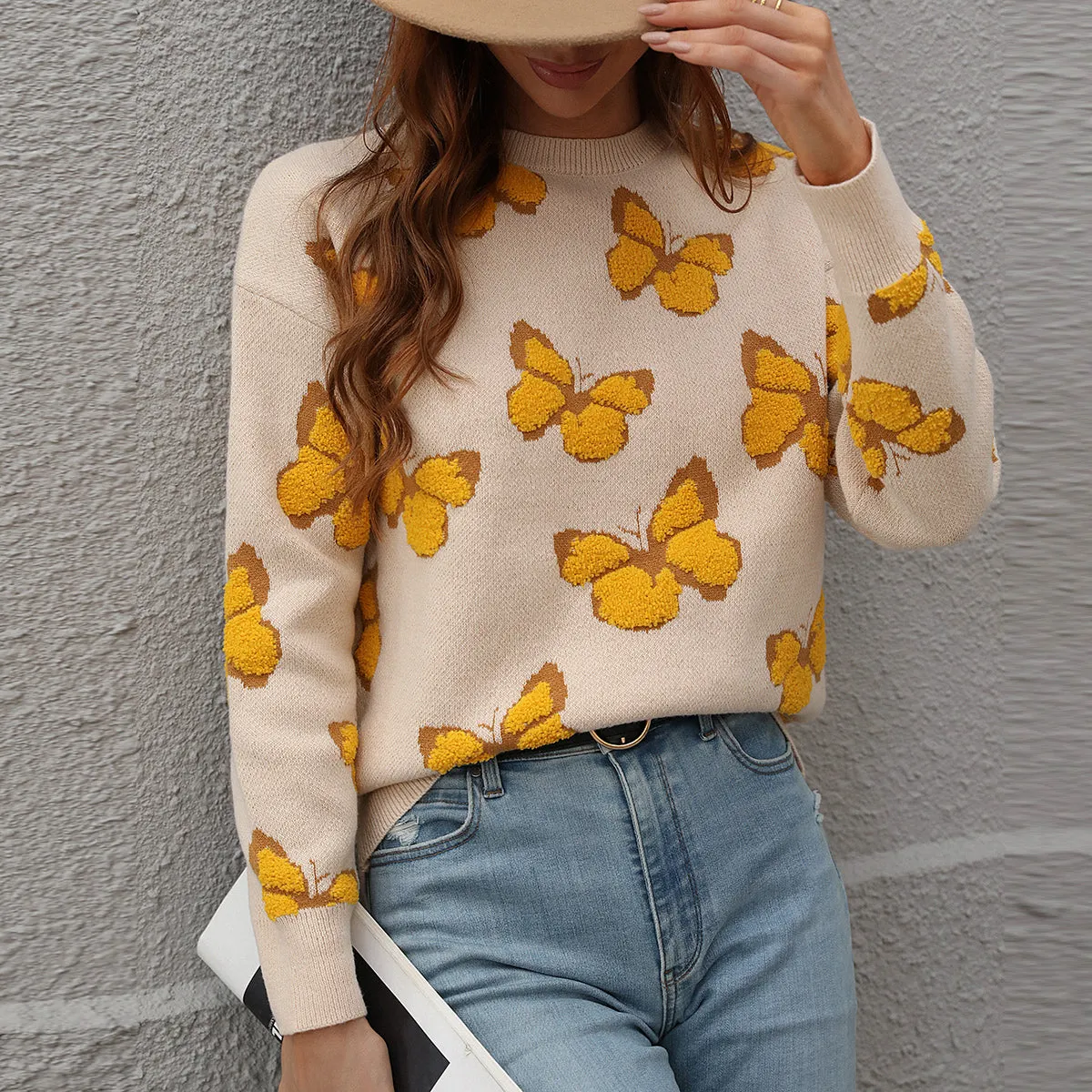 Butterfly Crew Neck Sweater