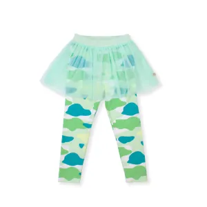 Camo Flash Tulle Skirt Leggings (Green)