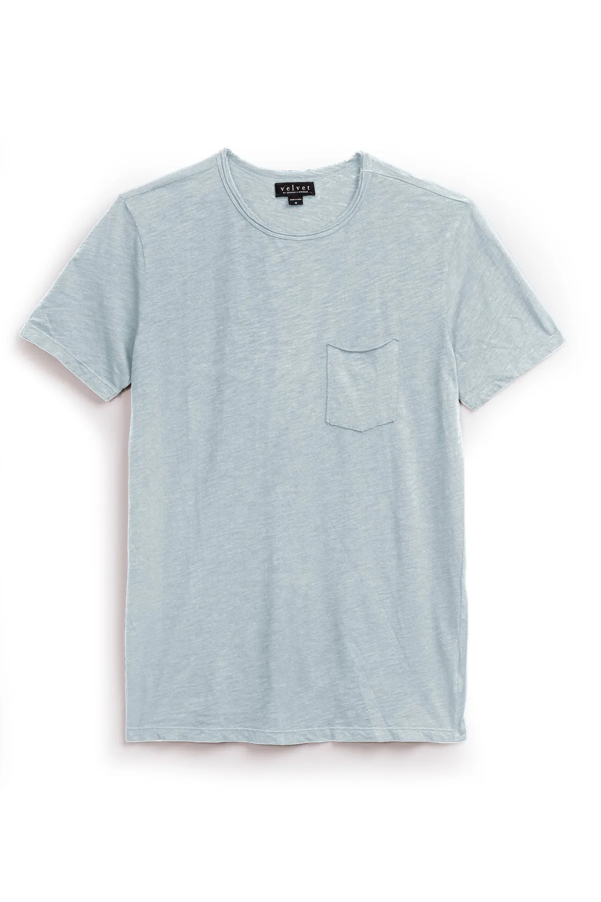 CHAD RAW EDGE COTTON SLUB POCKET TEE