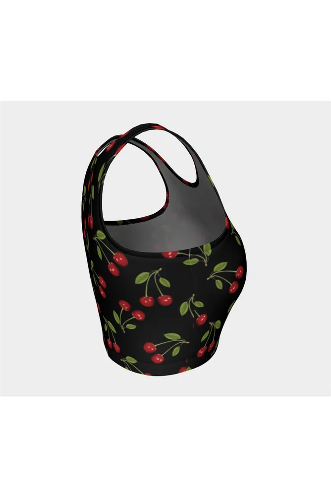 Cherry Print Athletic Crop Top