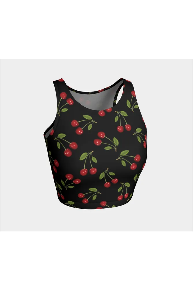 Cherry Print Athletic Crop Top