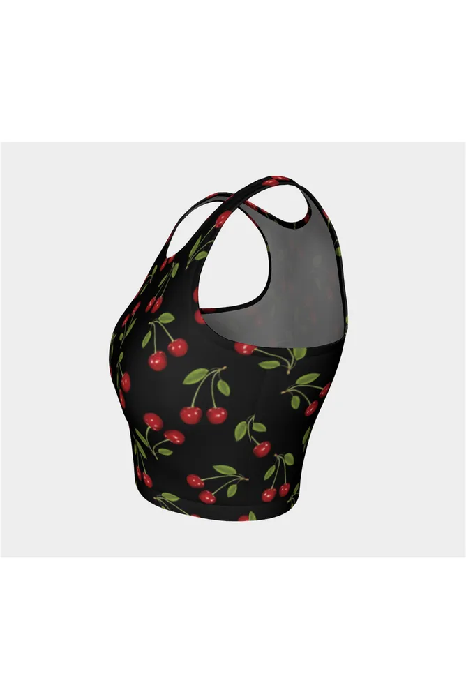 Cherry Print Athletic Crop Top