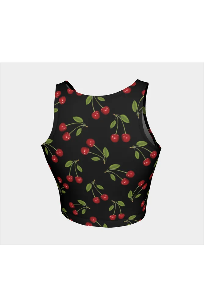 Cherry Print Athletic Crop Top