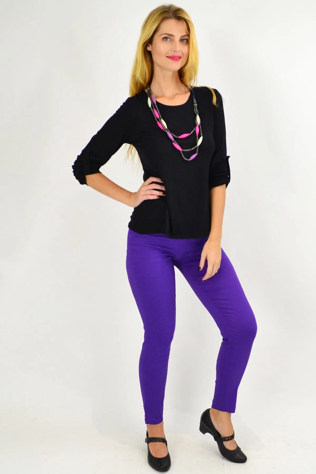 Classic Purple Pencil Leg Pants