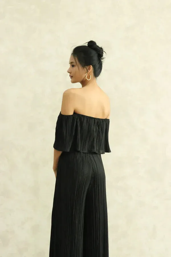 Cleolia Pleated Pants in Black