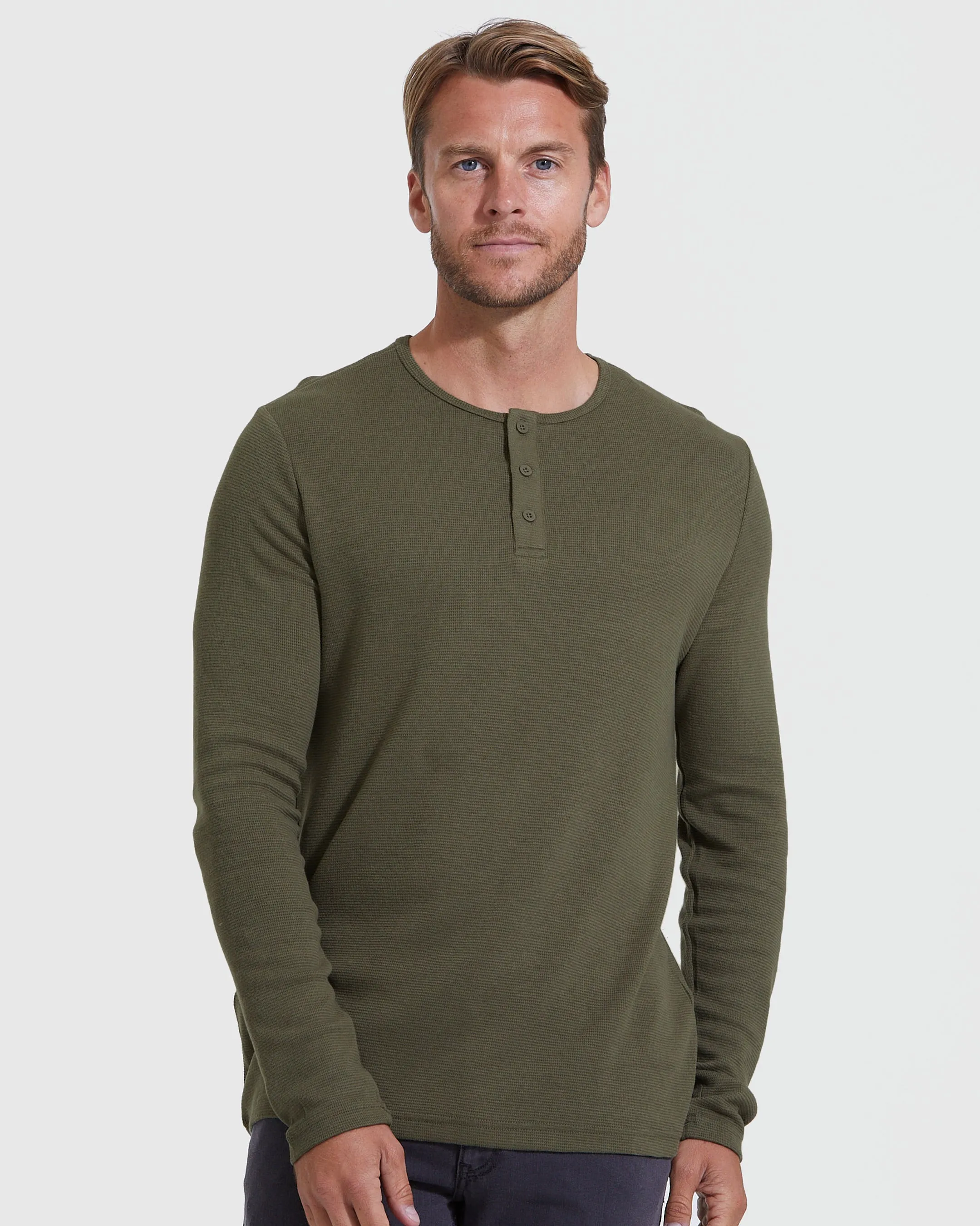 Color Waffle Long Sleeve Crew 3-Pack