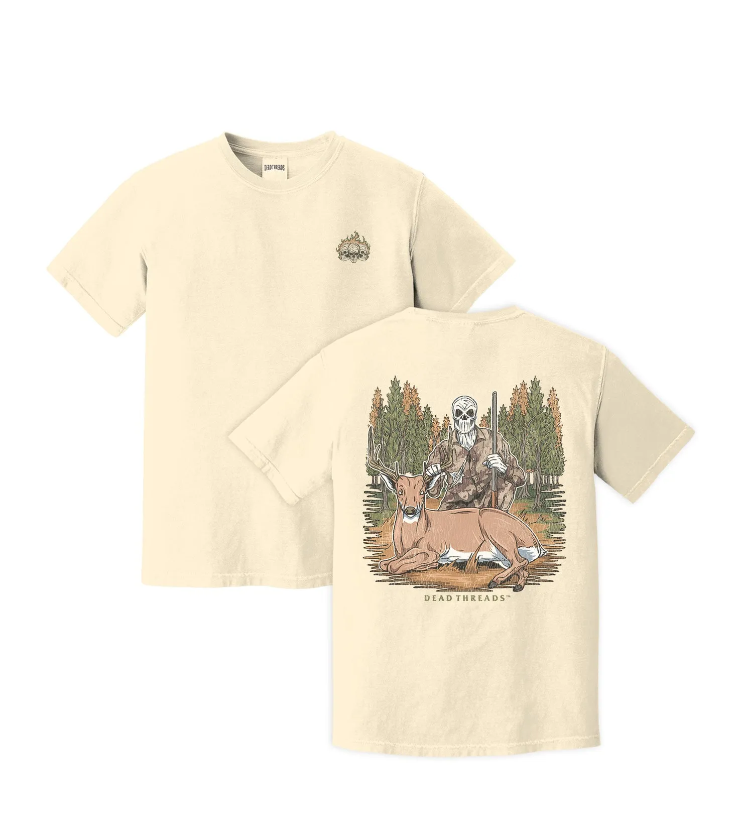 ⁠DEER HUNTING - “3 SKULL” PREMIUM T-SHIRT