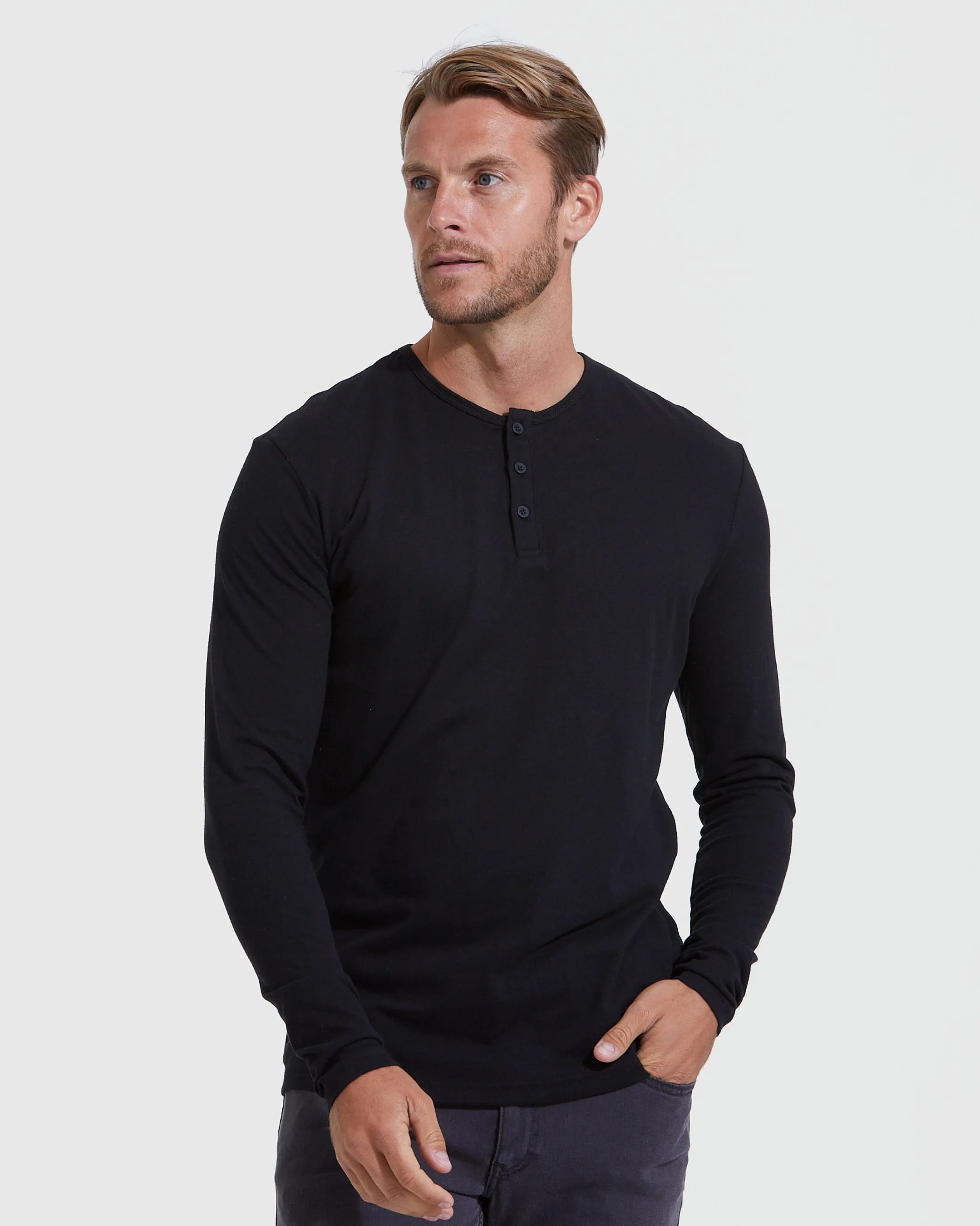 Essential Long Sleeve Henley 3-Pack