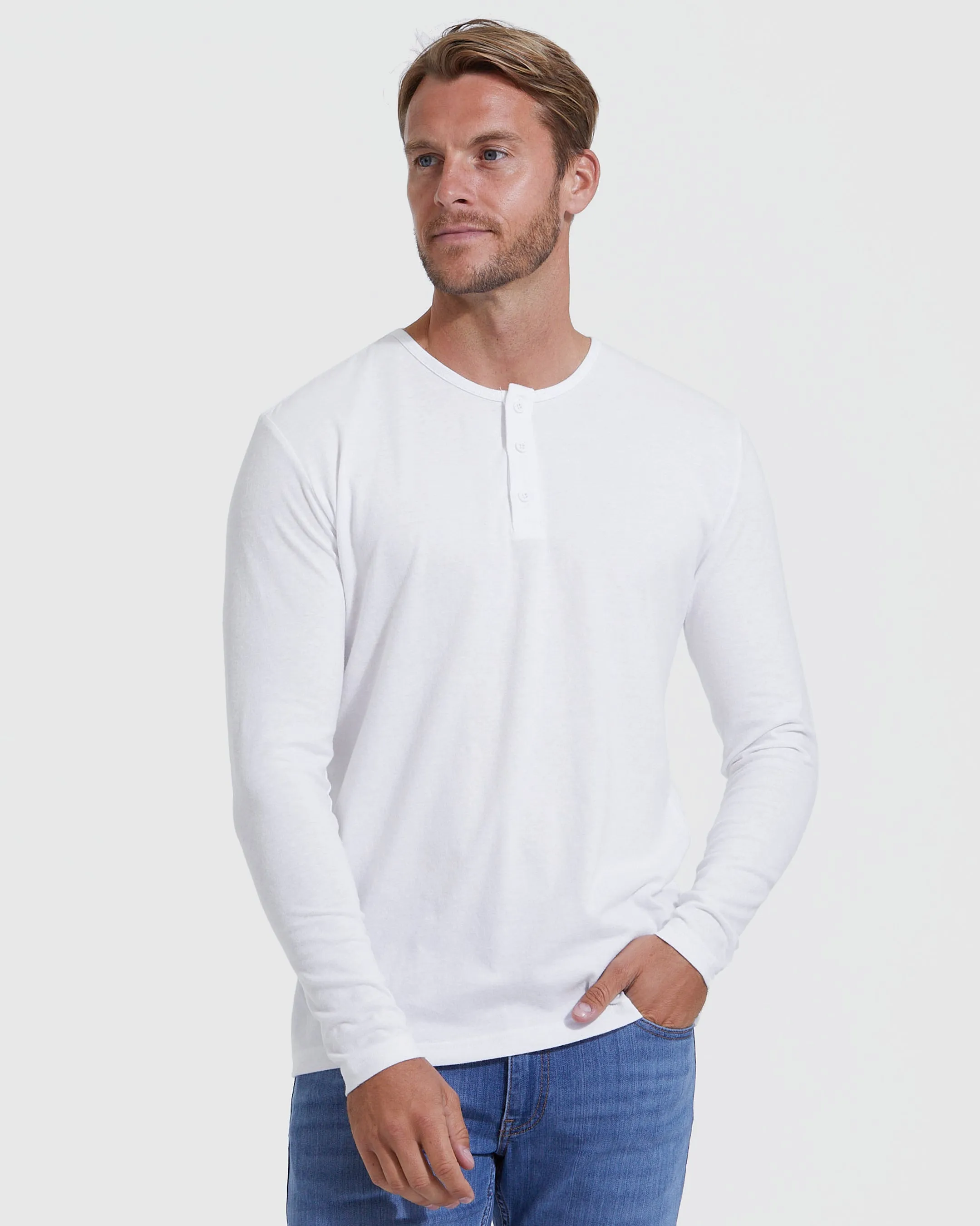 Essential Long Sleeve Henley 3-Pack