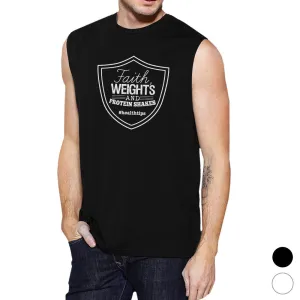 Faith Weights Mens Funny Workout Tank Top Fitness Muscle Shirt Gift