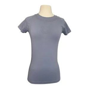 FitEq Short Sleeve Seamless Schooling Top in Slate Blue - Women's Large