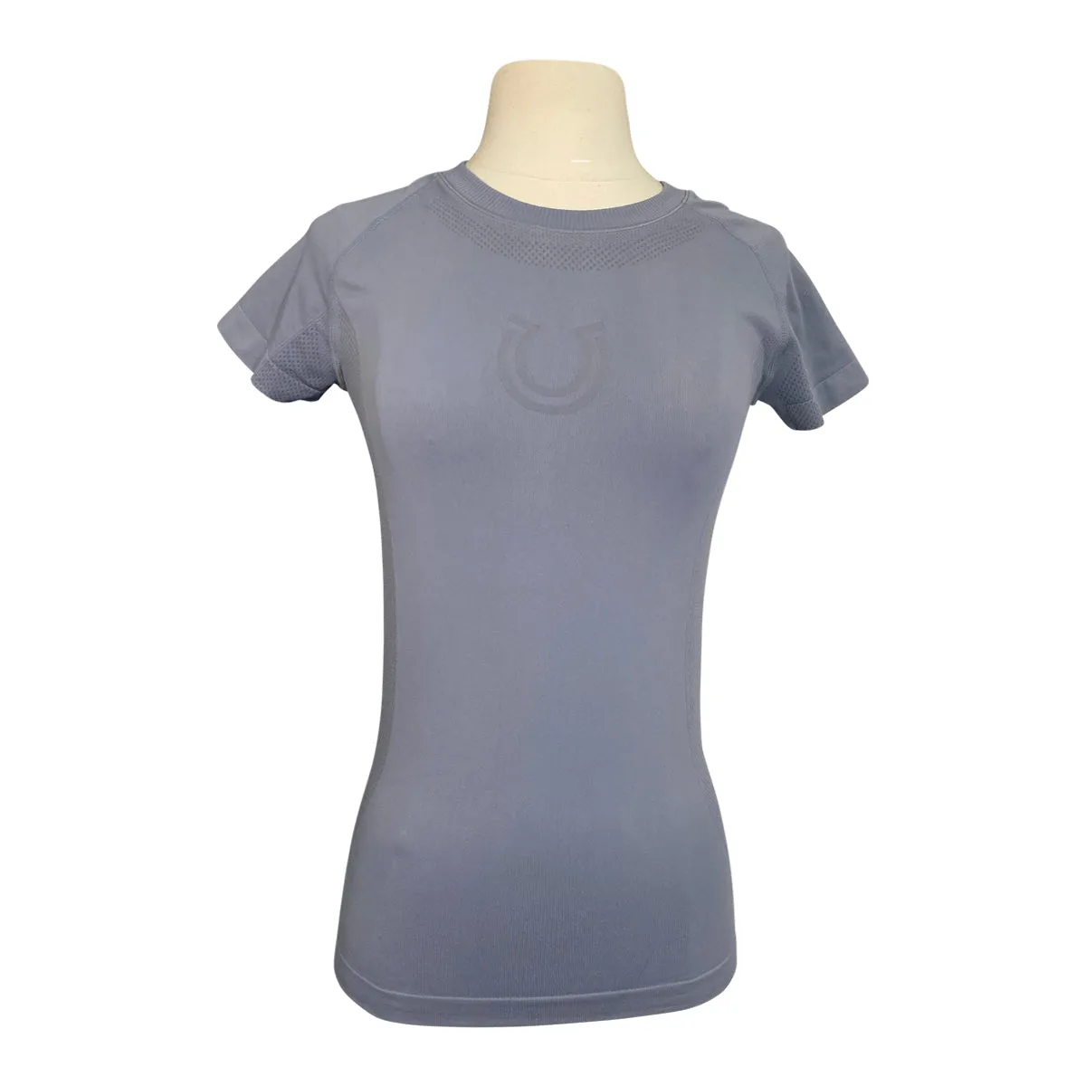 FitEq Short Sleeve Seamless Schooling Top in Slate Blue - Women's Large