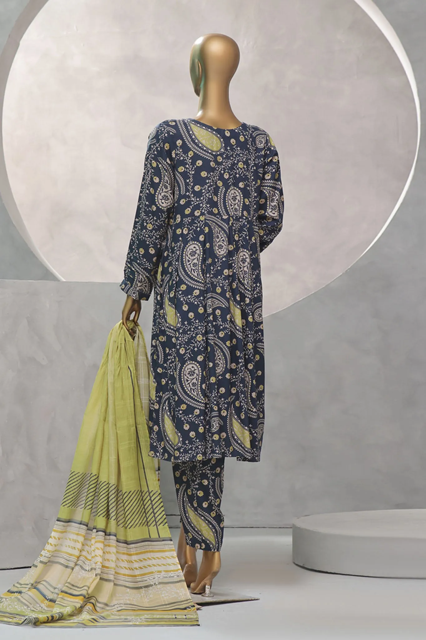 Florence Wintry By HZ Stitched 3 Piece Printed Linen Collection'2024-PLC-902