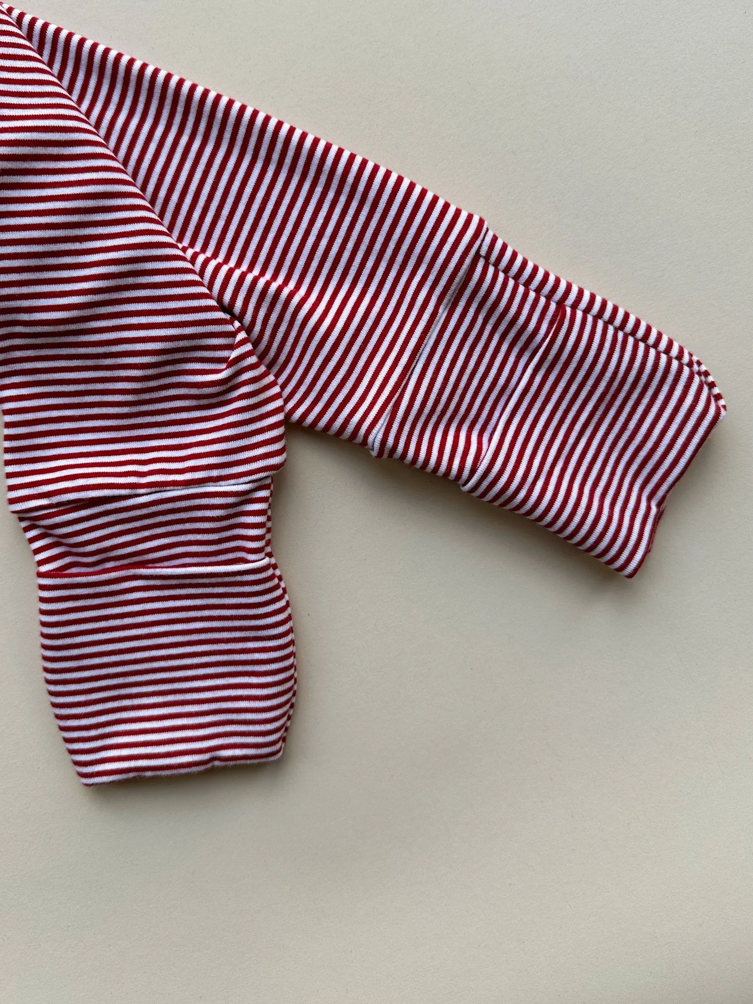 Fold-Over Footie Bamboo/Organic Cotton Leggings | Red Stripe