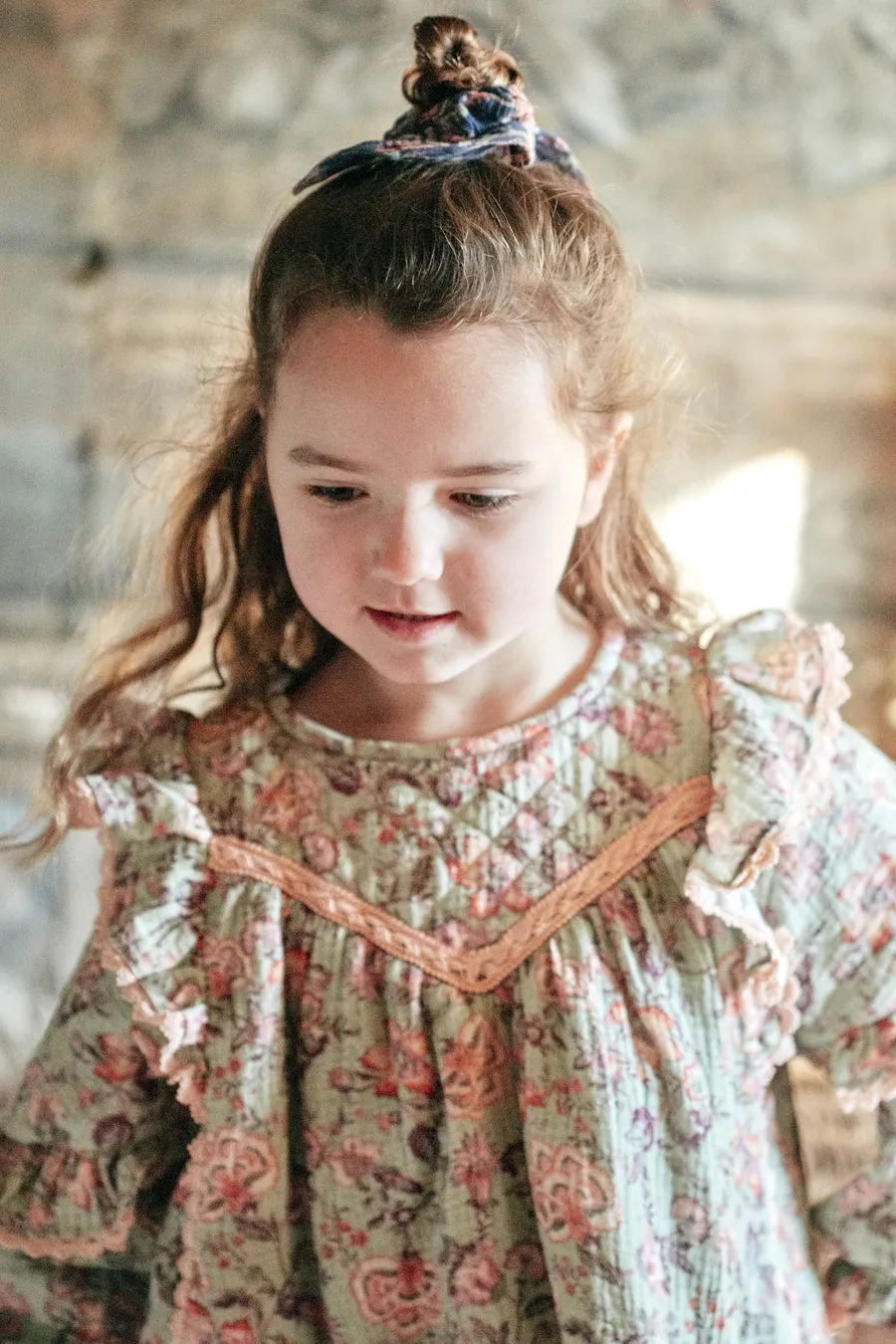 Girls Dress Louise Misha Lara Khaki Tropical Loon