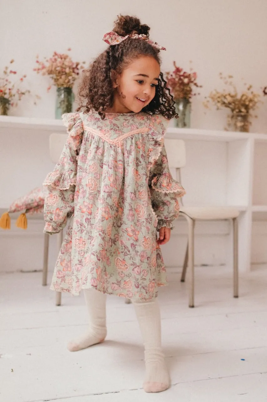 Girls Dress Louise Misha Lara Khaki Tropical Loon