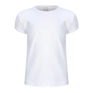 GIRLS WHITE PUFF SHORT SLEEVE TEE