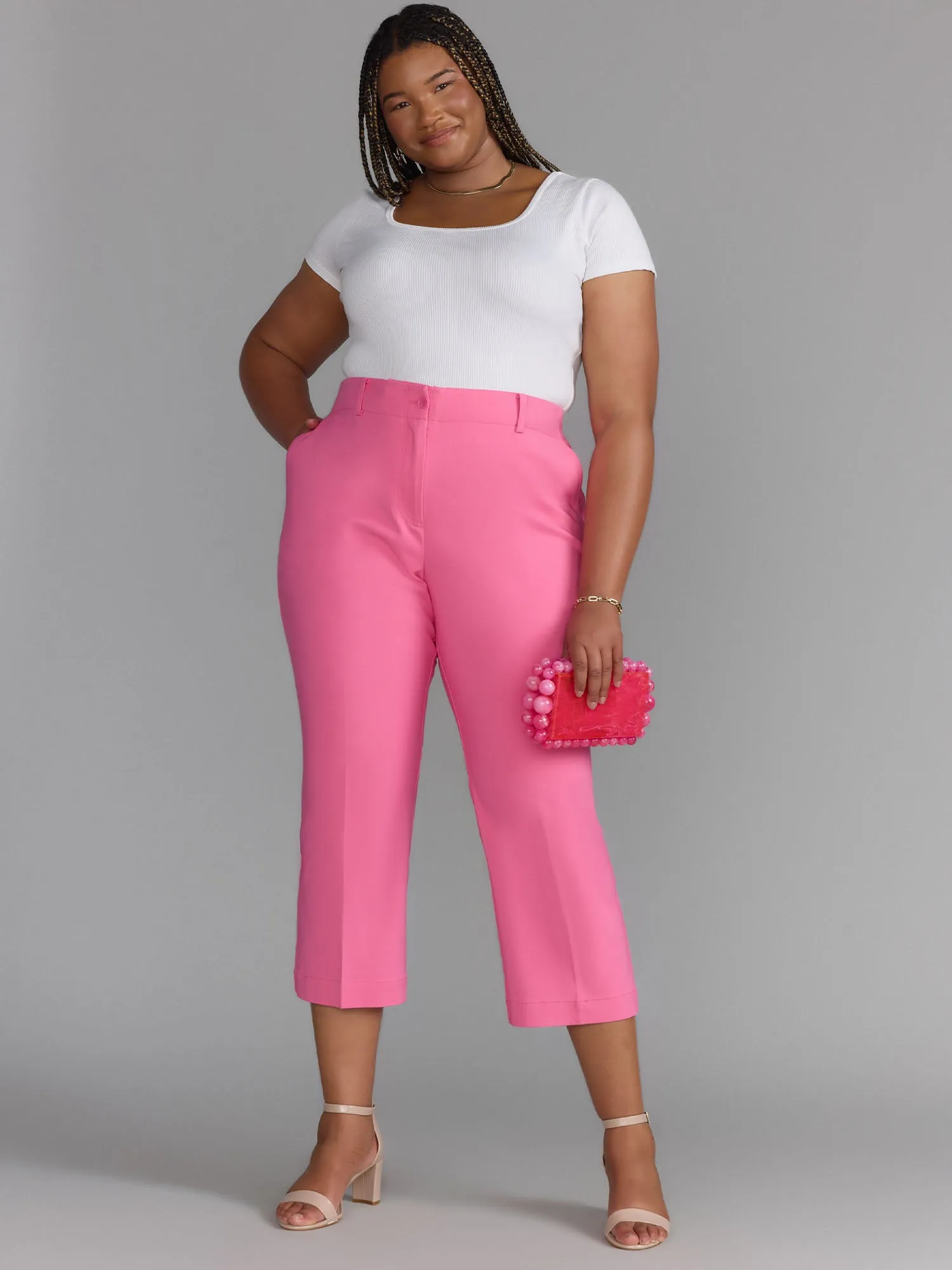 High Rise Straight Ankle Pants