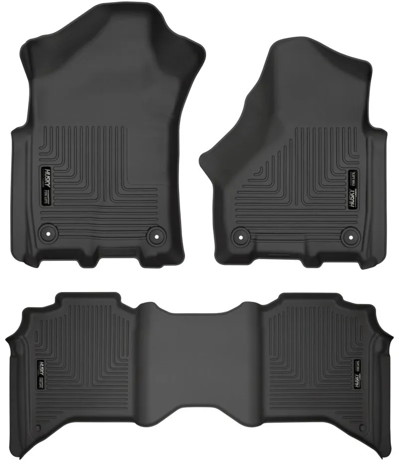 Husky Liners WeatherBeater Front / 2nd Row Floor Liner - Black - Crew Cab - Ram Fullsize Truck 2019-24 94111