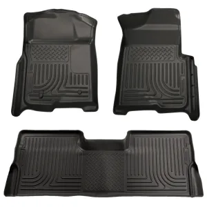 Husky Liners Weatherbeater Front / 2nd Row Floor Liner - Black - Ford Fullsize Truck 2009-13