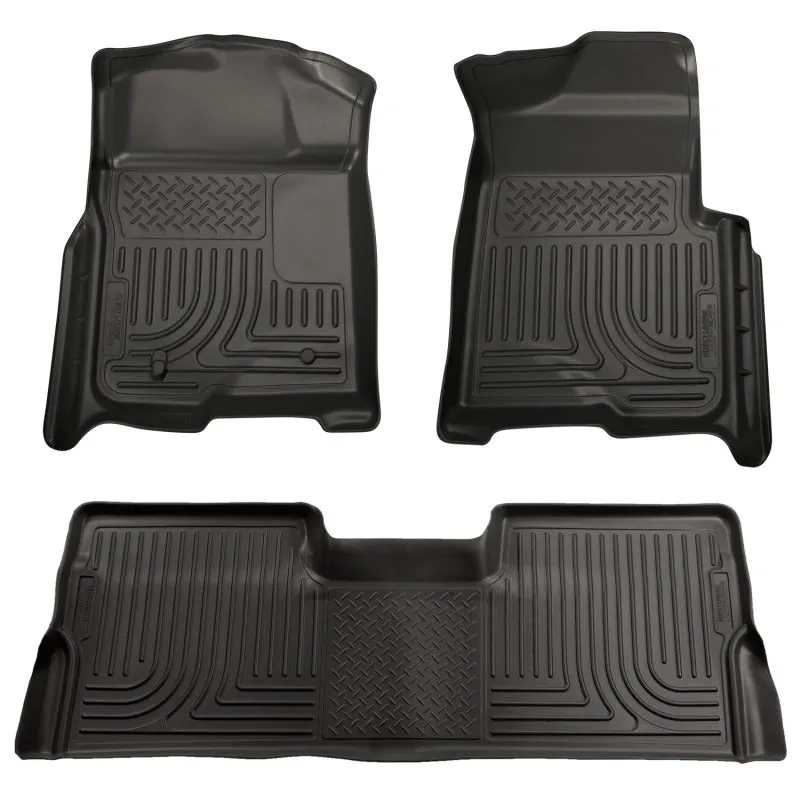 Husky Liners Weatherbeater Front / 2nd Row Floor Liner - Black - Ford Fullsize Truck 2009-13