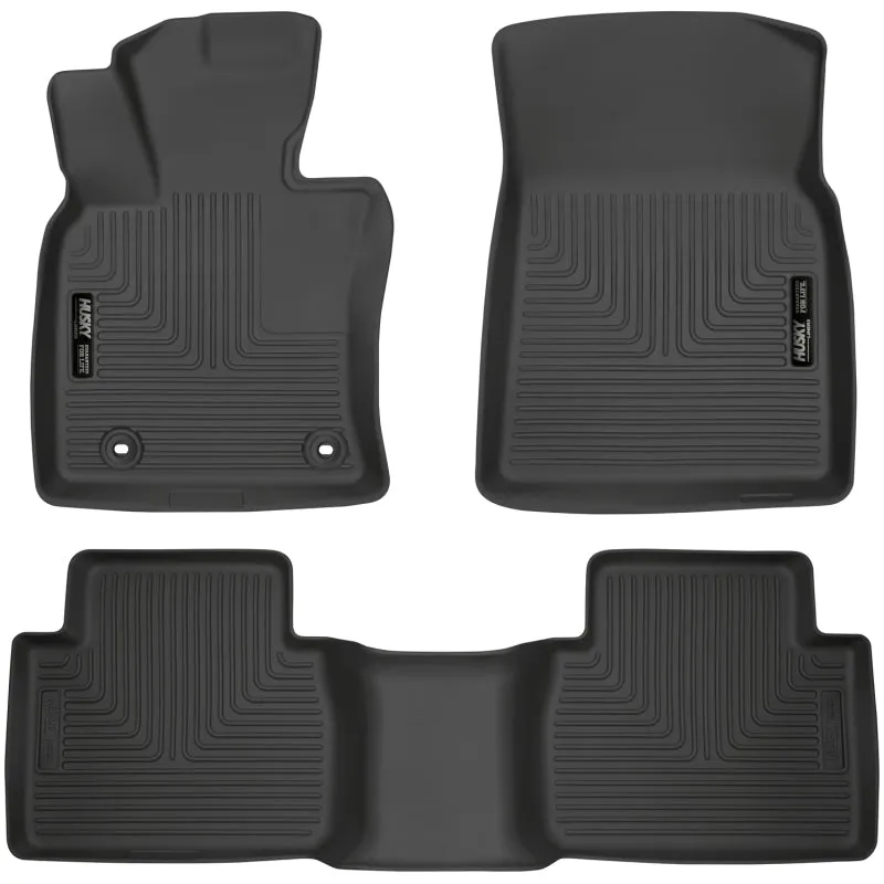 Husky Liners WeatherBeater Front / 2nd Row Floor Liner - Black / Textured - Toyota Camry 2018-20