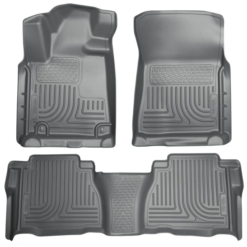 Husky Liners WeatherBeater Front / 2nd Row Floor Liner - Gray - CrewMax Cab - Toyota Fullsize Truck 2010-12