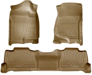 Husky Liners Weatherbeater Front / 2nd Row Floor Liner - Tan - Crew Cab - GM Fullsize SUV 2007-14 98253