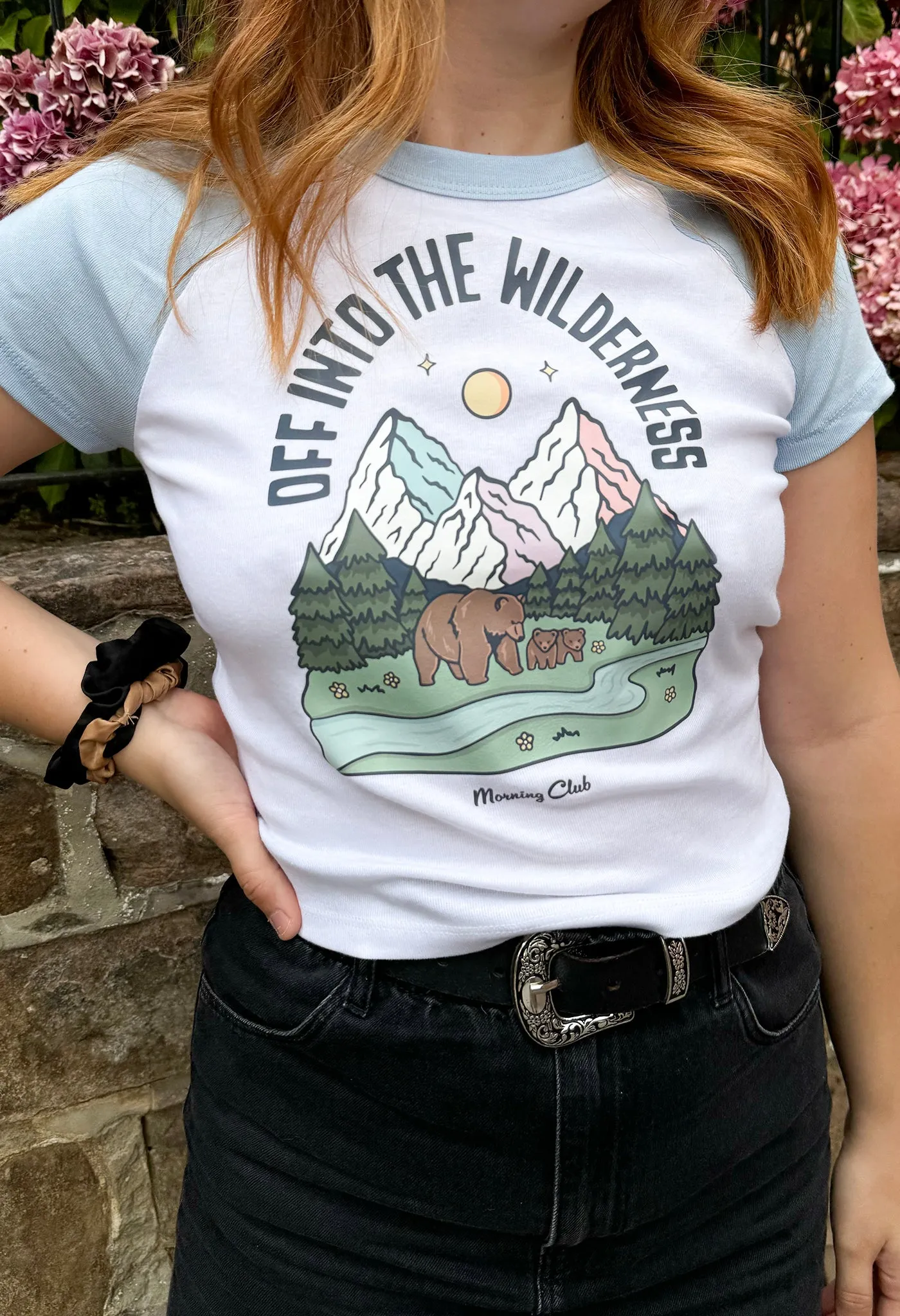 Into The Wilderness Printed Micro Rib Baby Tee