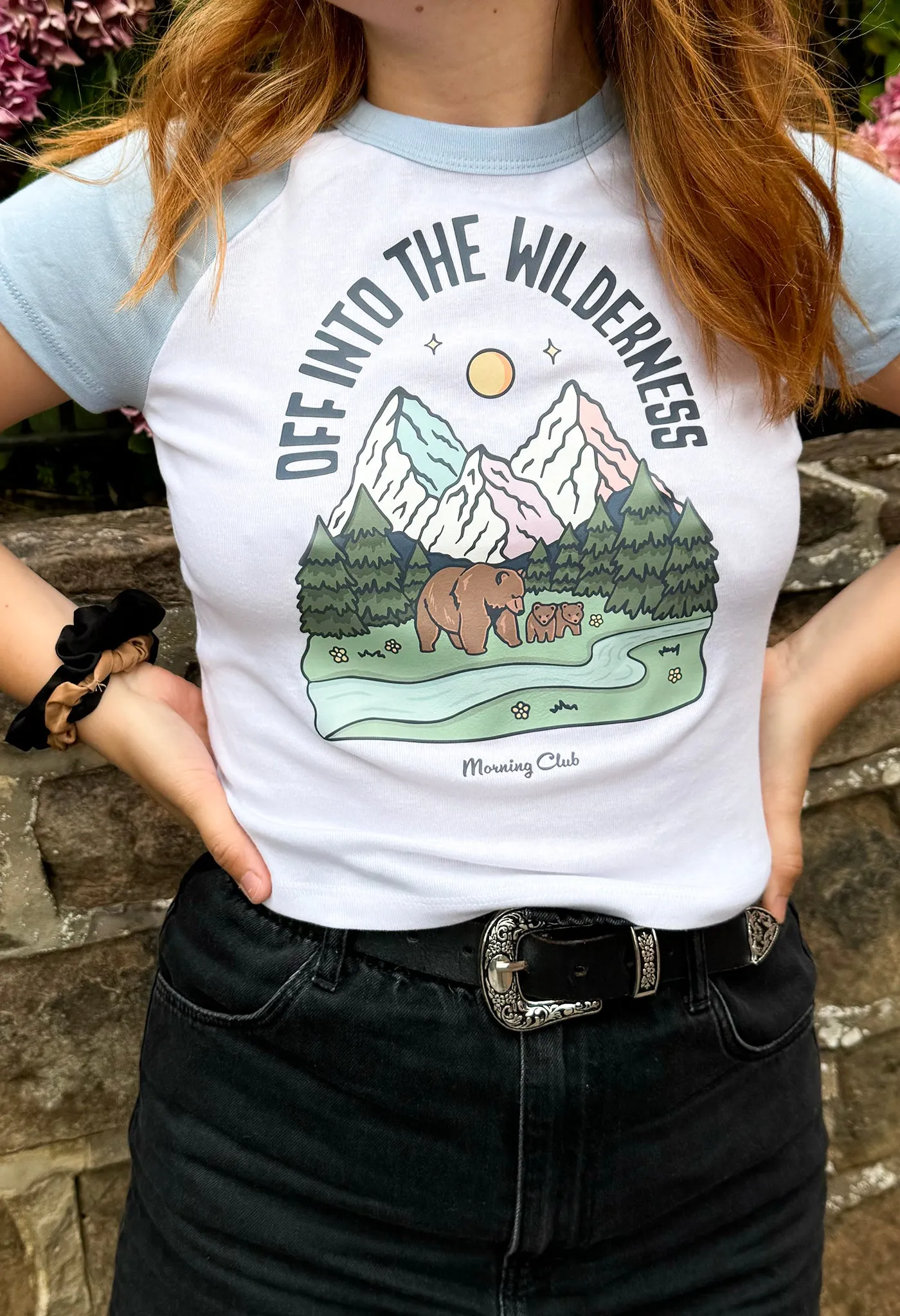 Into The Wilderness Printed Micro Rib Baby Tee