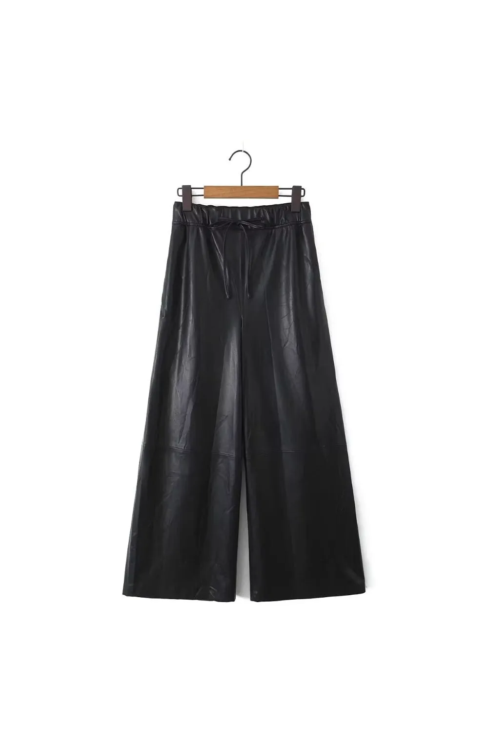 'Ivy' Casual Versatile Straight-Leg Leather Pants