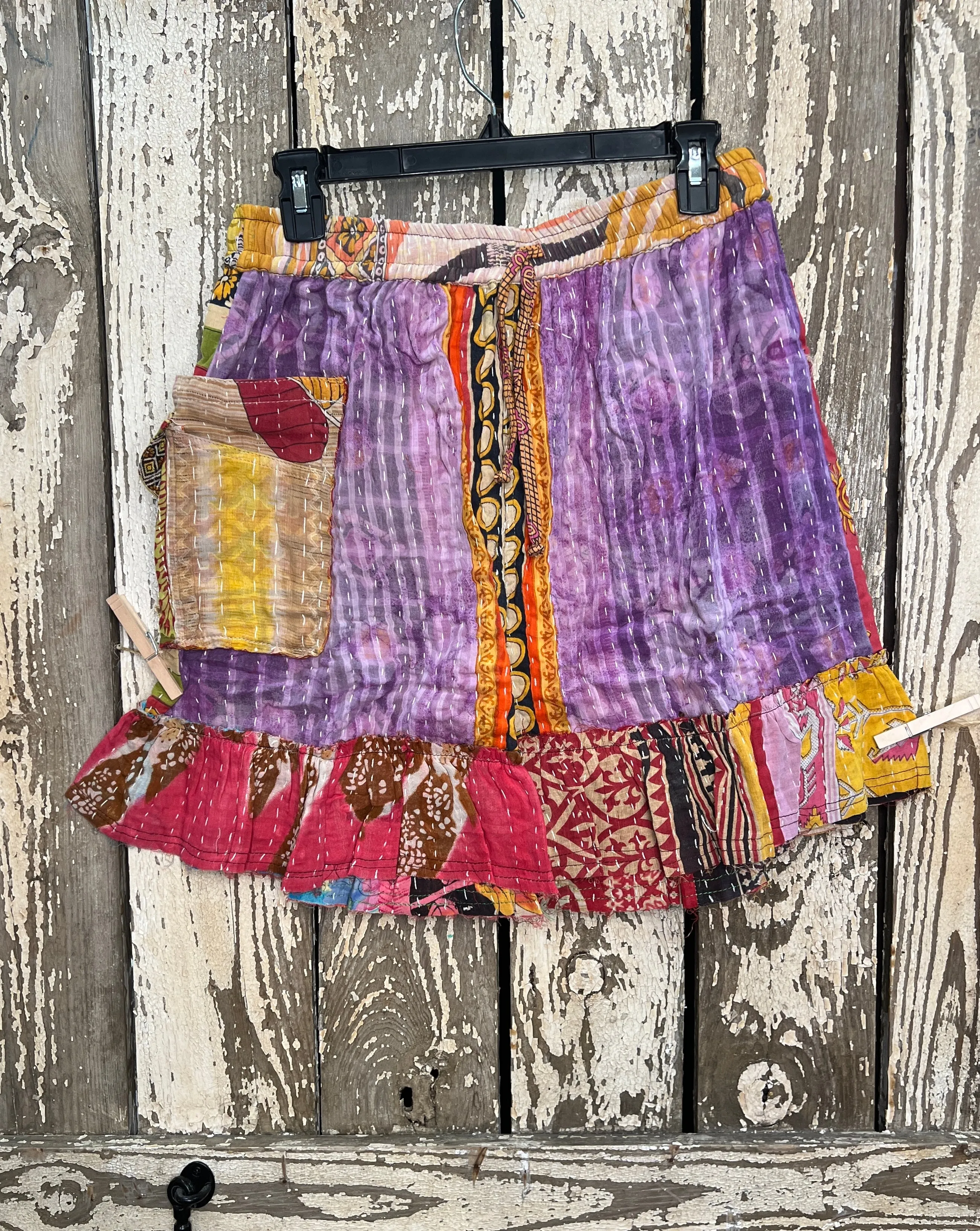 Kantha Sunrise "Spring Garden" Shorts by Jaded Gypsy