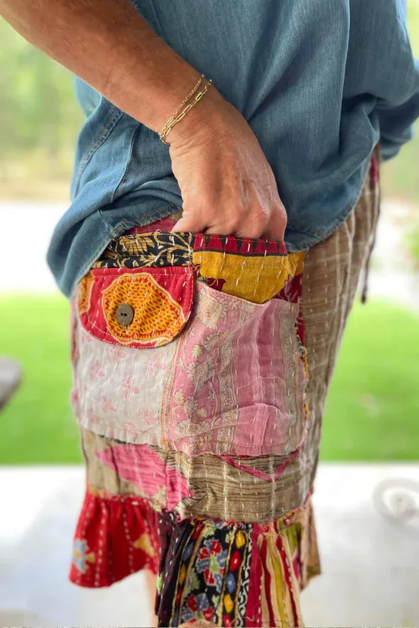 Kantha Sunrise "Spring Garden" Shorts by Jaded Gypsy